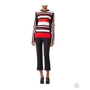 MSGM Color Blocked Horizontal Striped Knit Long Sleeve Crewneck Sweater Medium